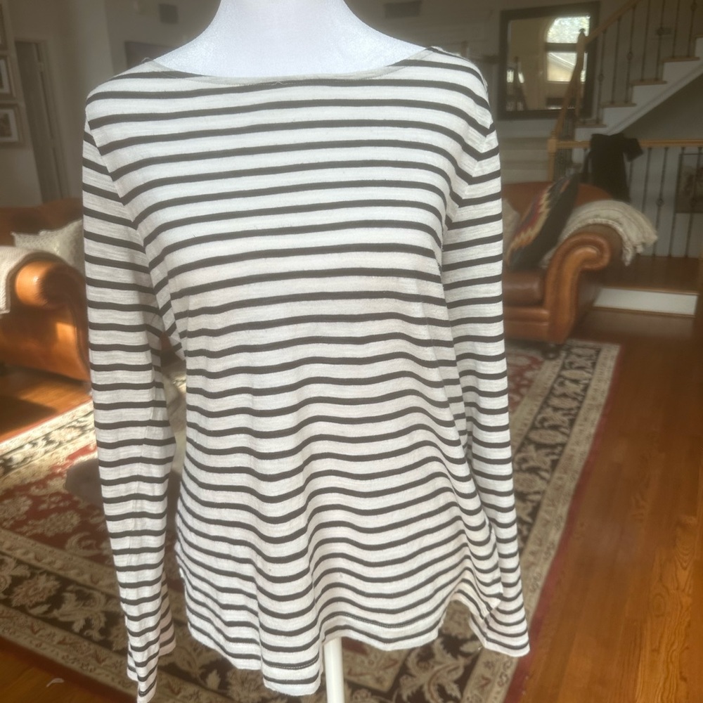 Banana republic, and white striped long sleeve tee